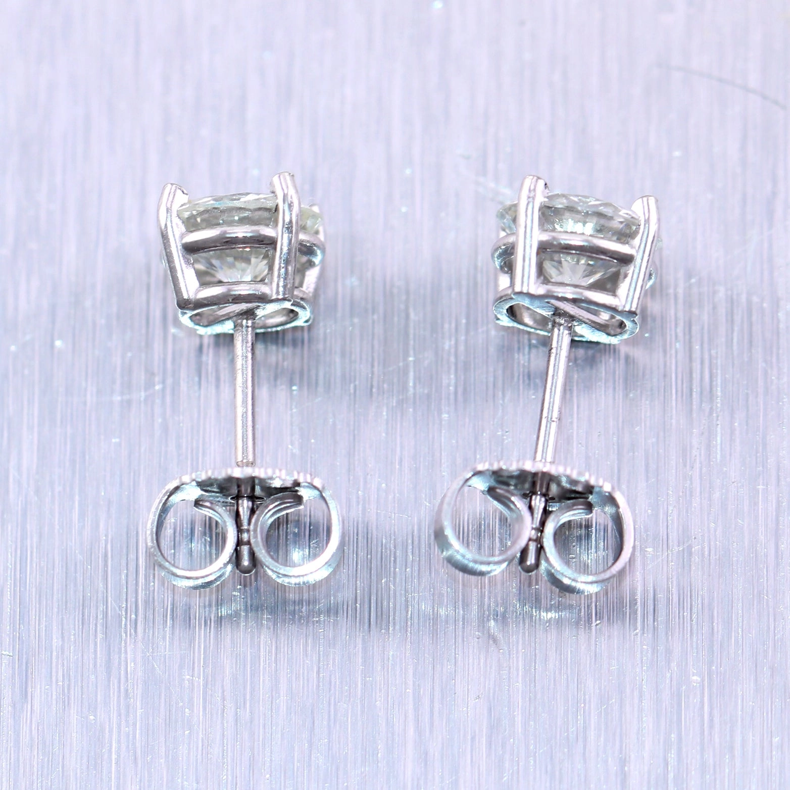 14k White Gold 1.20ctw Diamond Stud Earrings