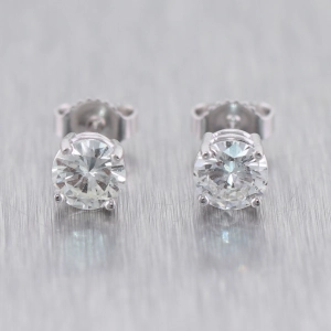14k White Gold 1.20ctw Diamond Stud Earrings