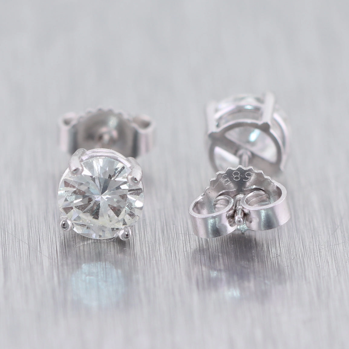 14k White Gold 1.20ctw Diamond Stud Earrings