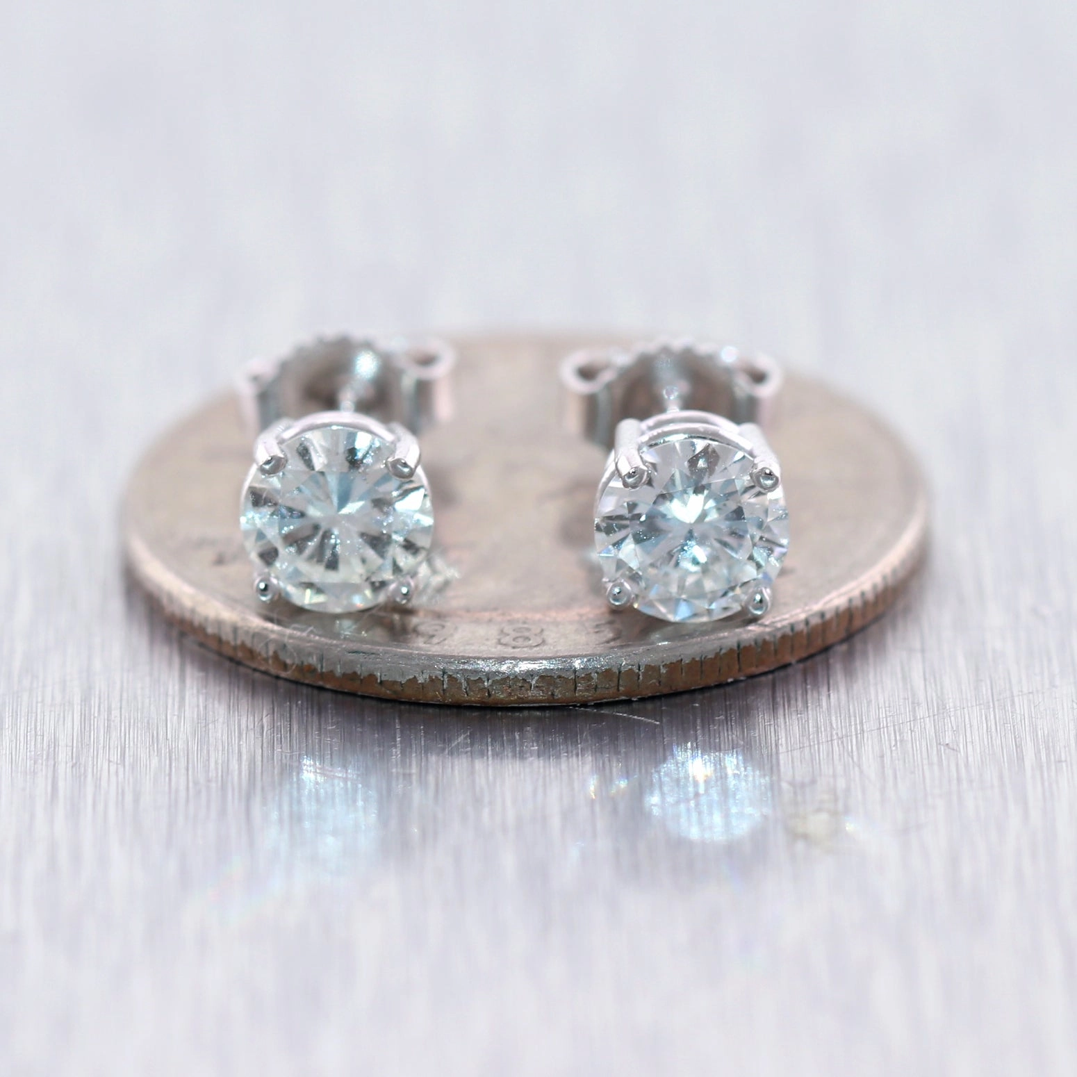 14k White Gold 1.20ctw Diamond Stud Earrings