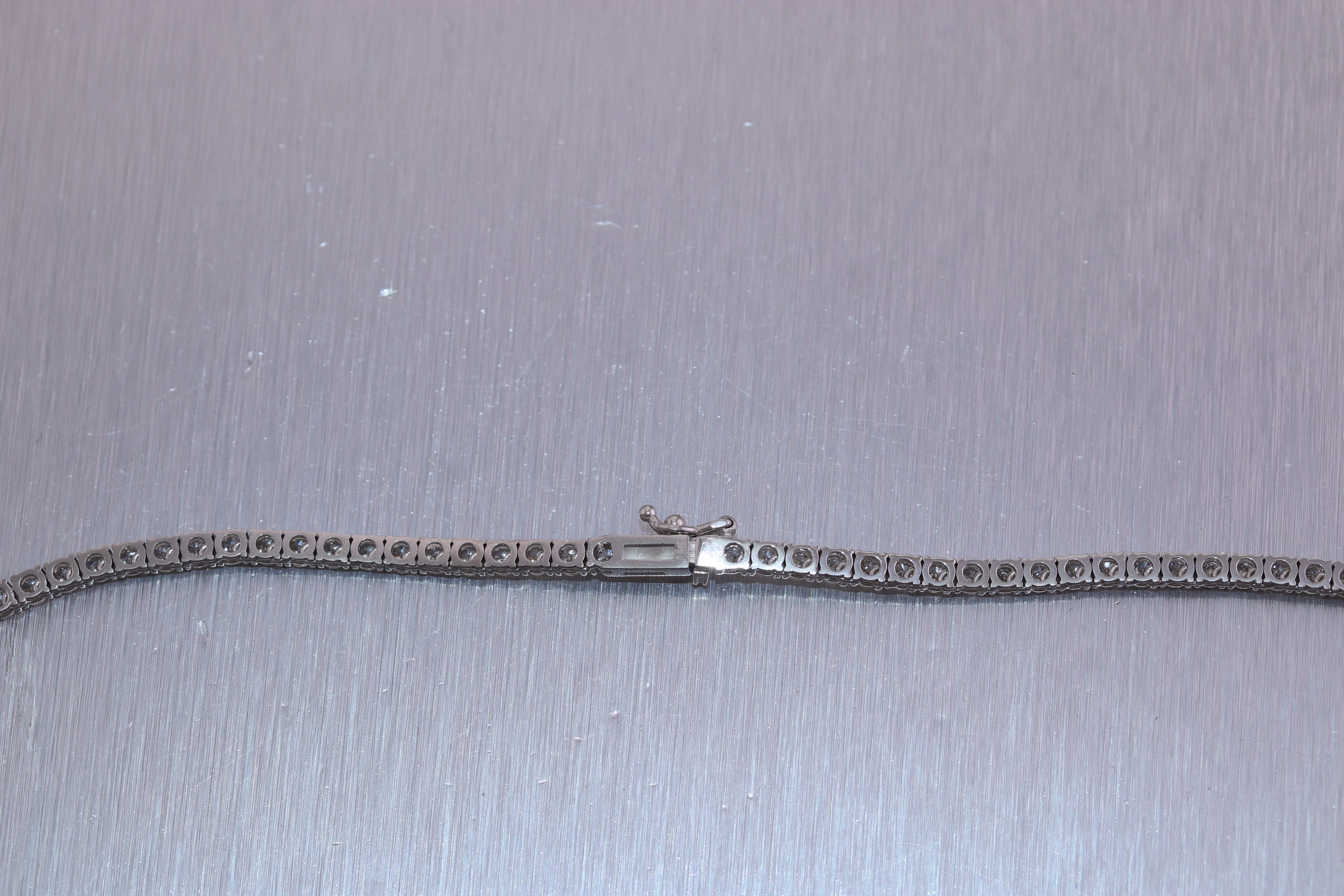 14k White Gold 8.12ctw Diamond Tennis 17" Necklace