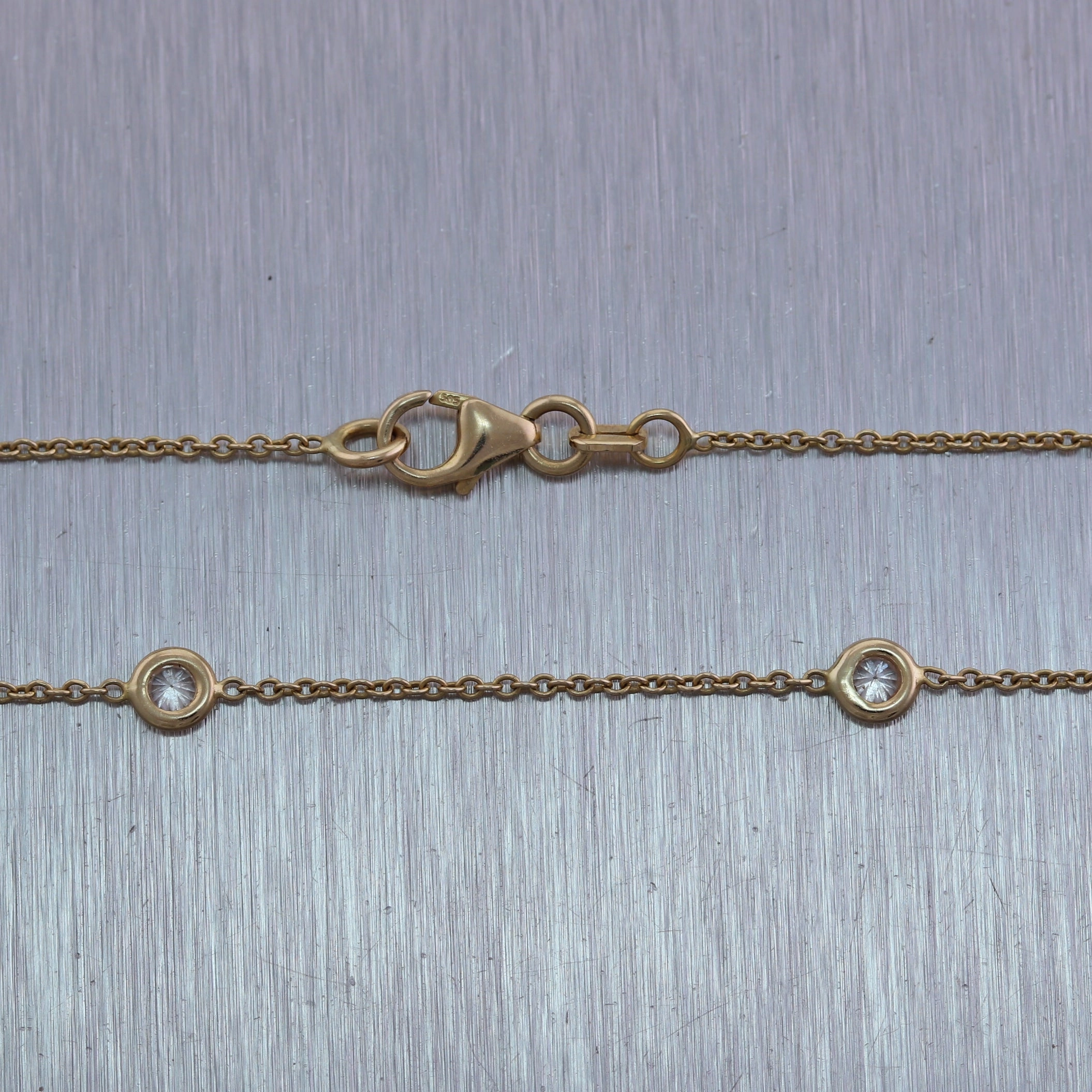 14k Yellow Gold 1.20ctw Diamonds By The Yard 18" Necklace