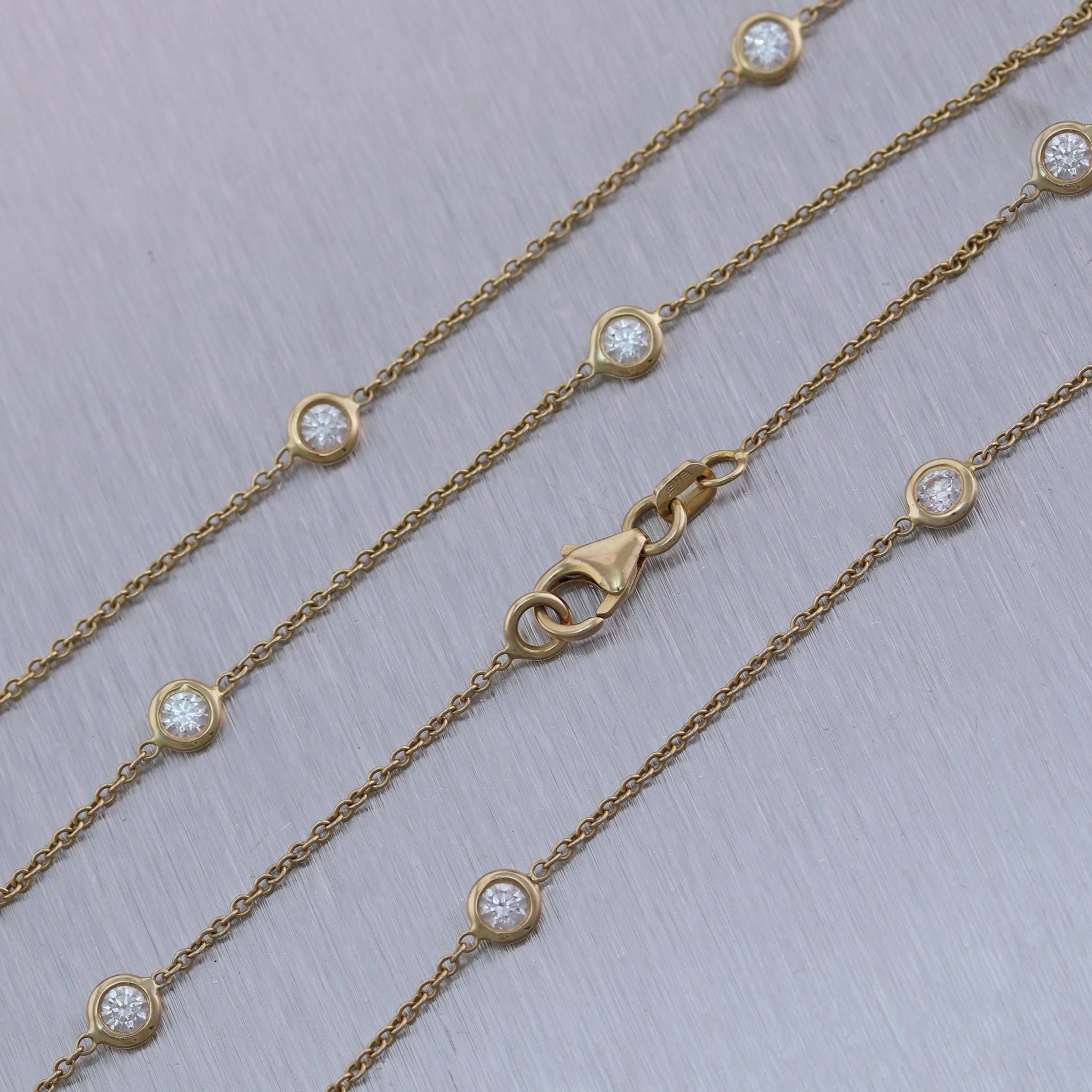14k Yellow Gold 1.20ctw Diamonds By The Yard 18" Necklace