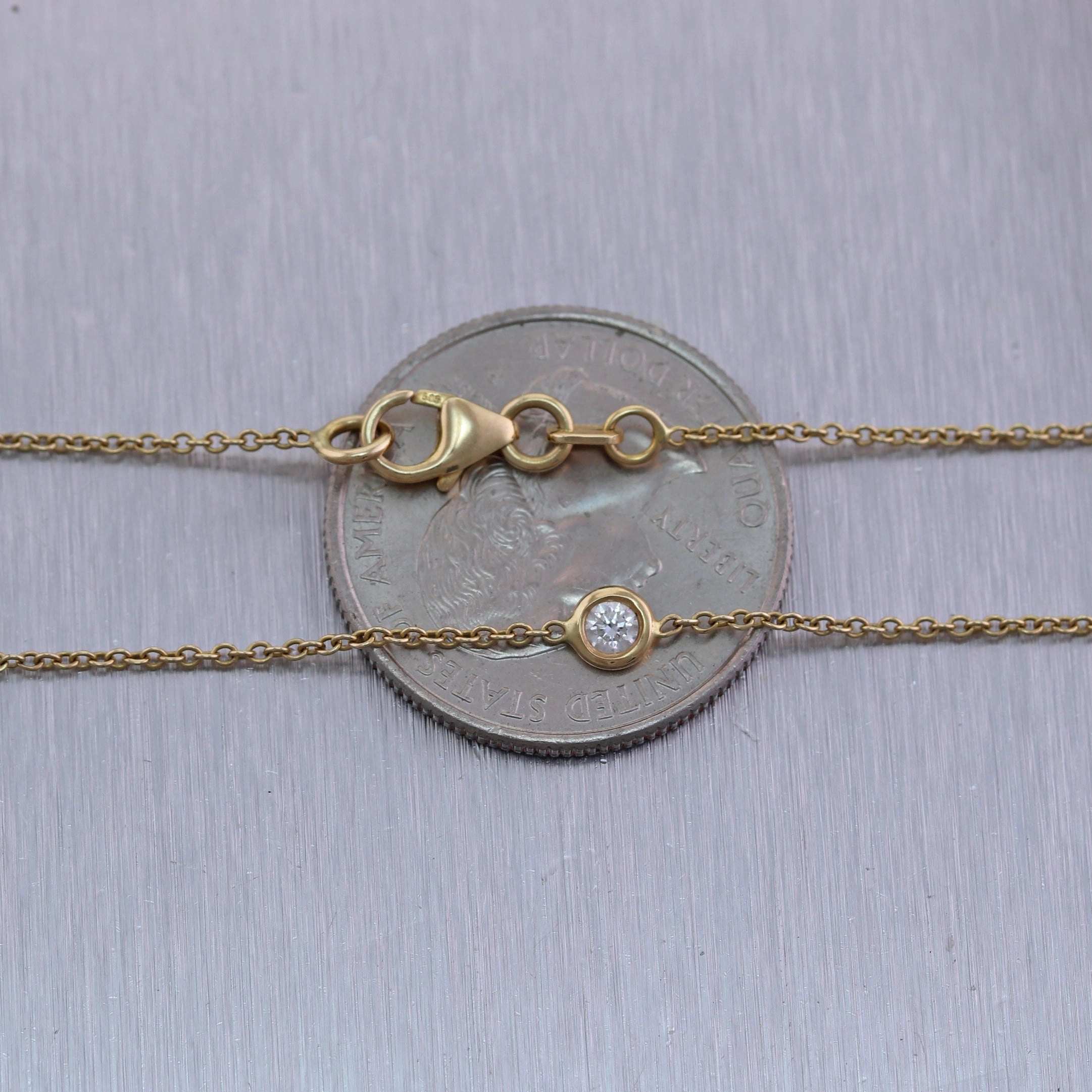 14k Yellow Gold 1.20ctw Diamonds By The Yard 18" Necklace