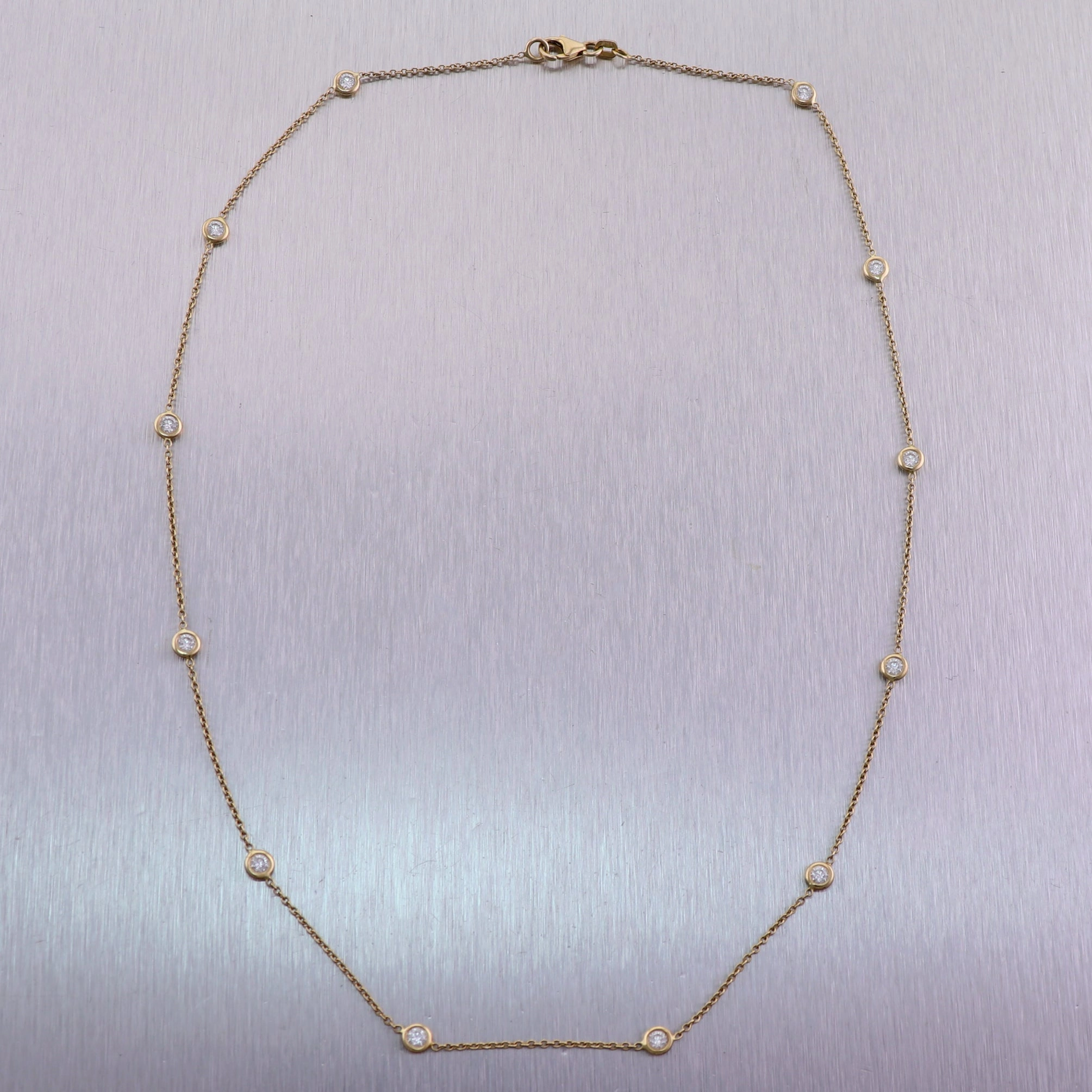 14k Yellow Gold 1.20ctw Diamonds By The Yard 18" Necklace