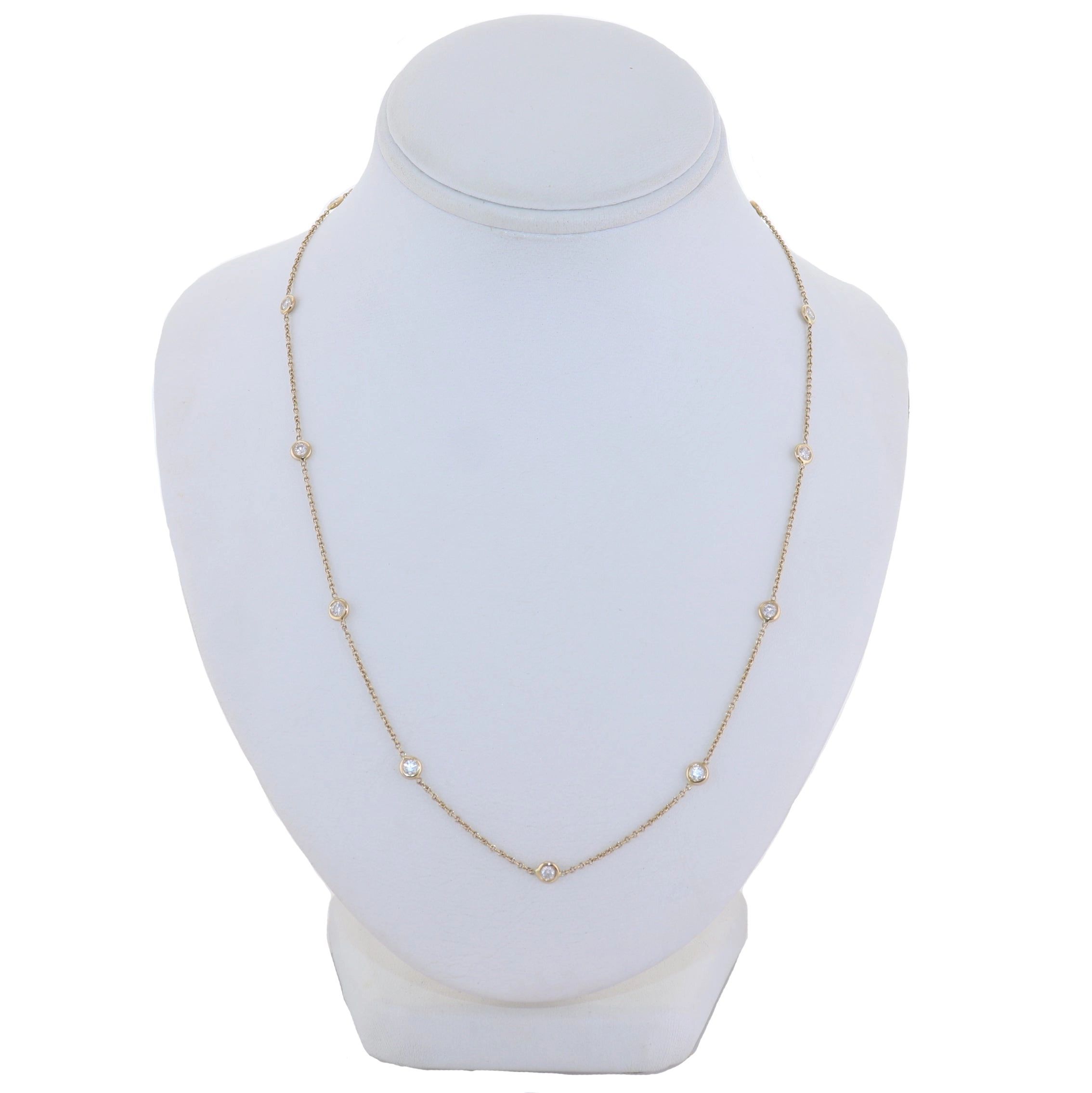 14k Yellow Gold 1.20ctw Diamonds By The Yard 18" Necklace