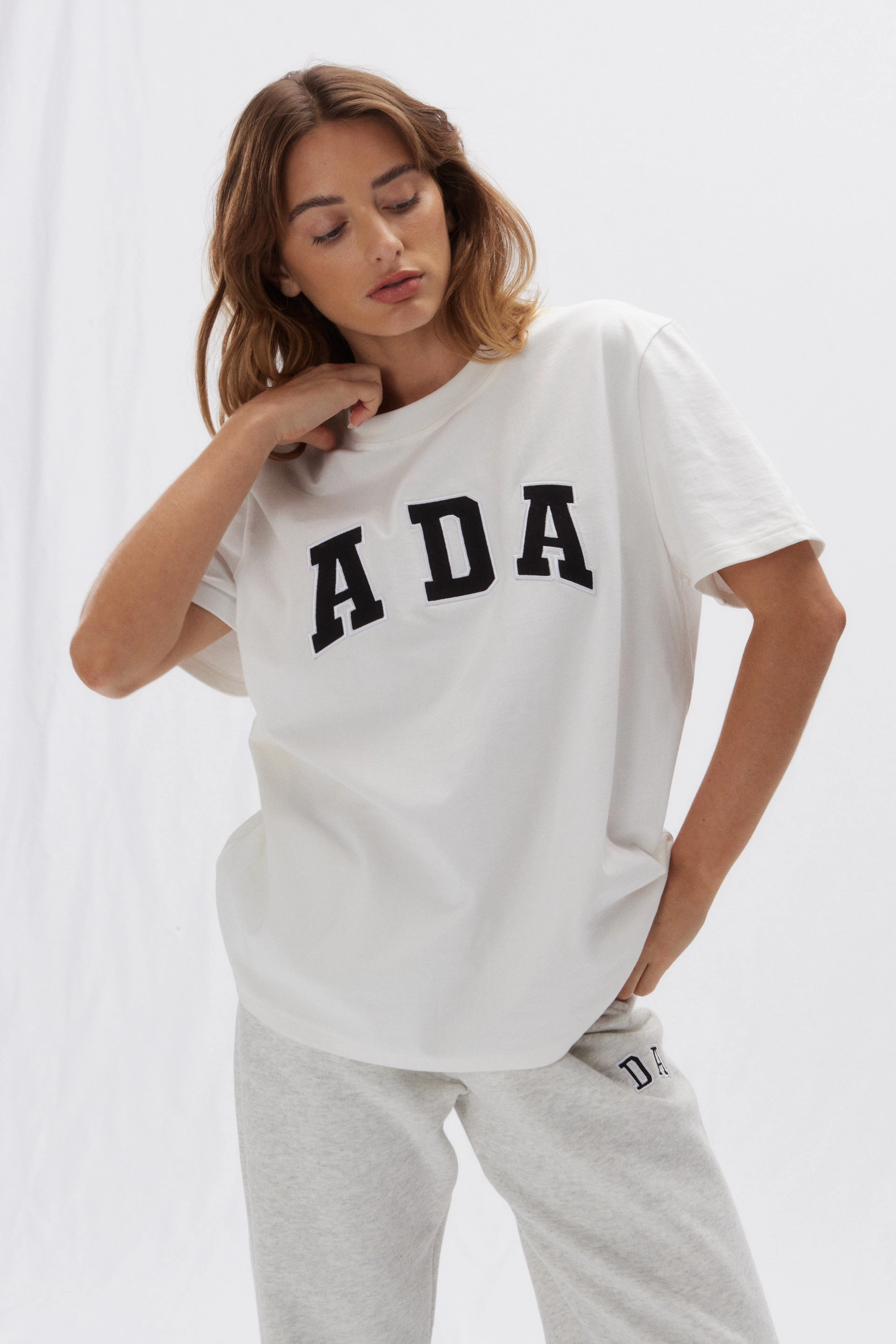 ADA Short Sleeve Oversized T-shirt - White/Black