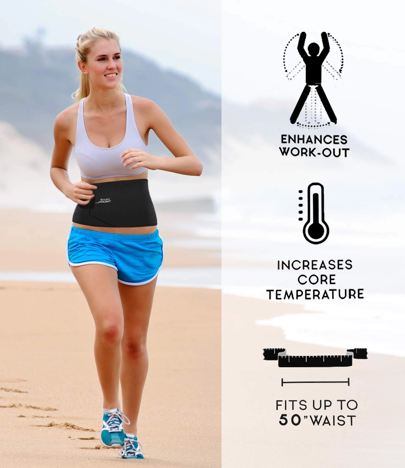 Aduro Sport Sweat Waist Trimmer Belt Premium Sweat Waist Trainer Stomach Wraps