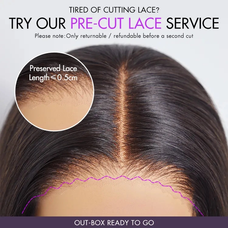 AiryFit™ Scalp Care Wigs - Silky Straight Middle Part Glueless 5x5 Closure Lace Long Wig Pre-Cut Lace