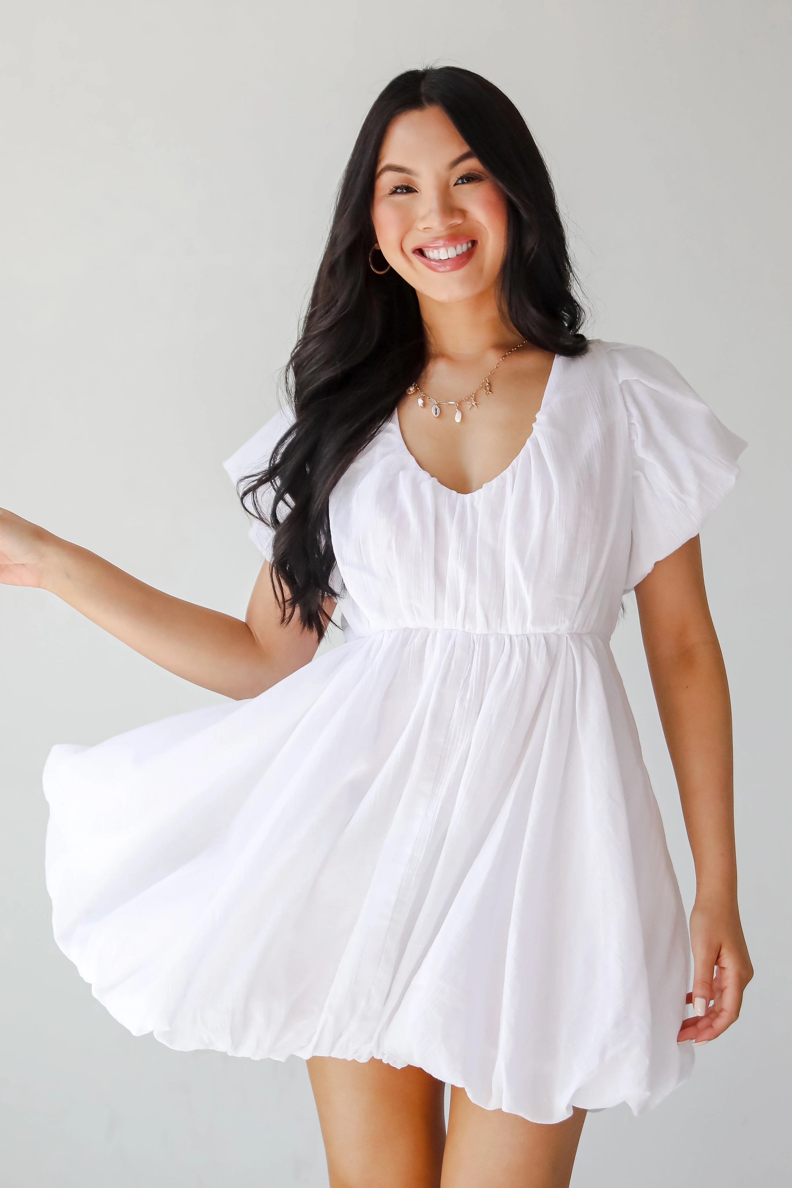 All The Charm Babydoll Mini Dress