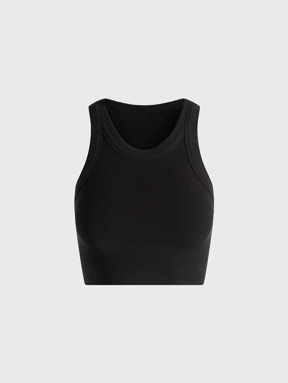 ALO BLK SEAMLESS DELIGHT HIGH NECK BRA