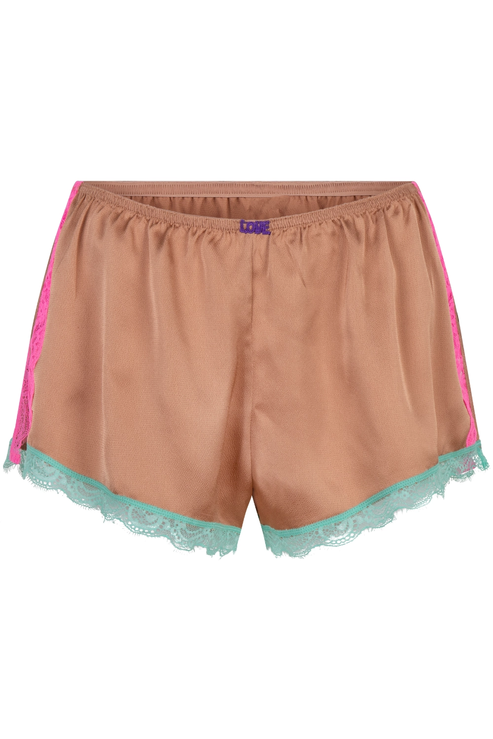 Apollo Satin Pyjama Shorts Brown, Size XS (UK 6)