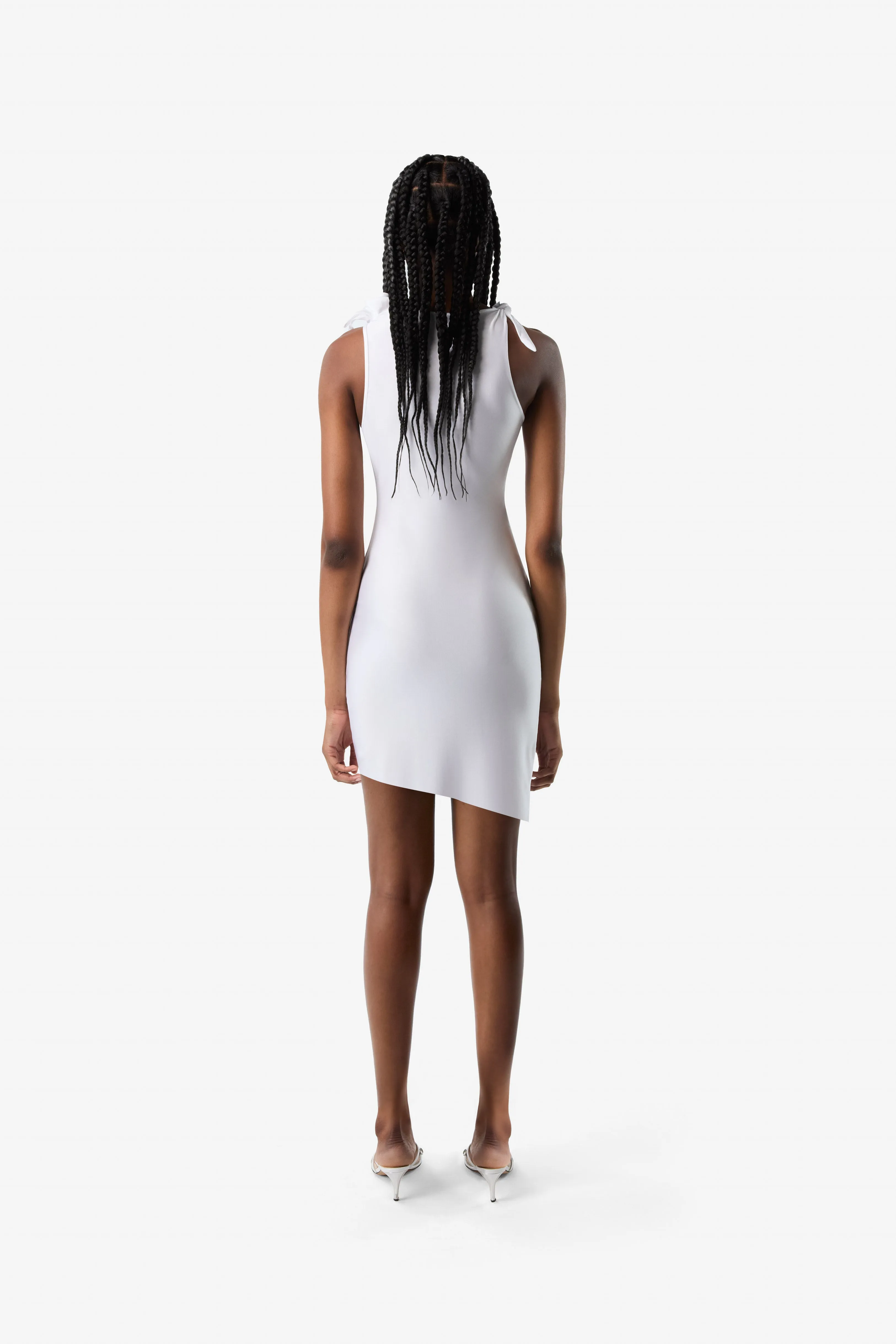 Asymmetric Flower Mini Dress