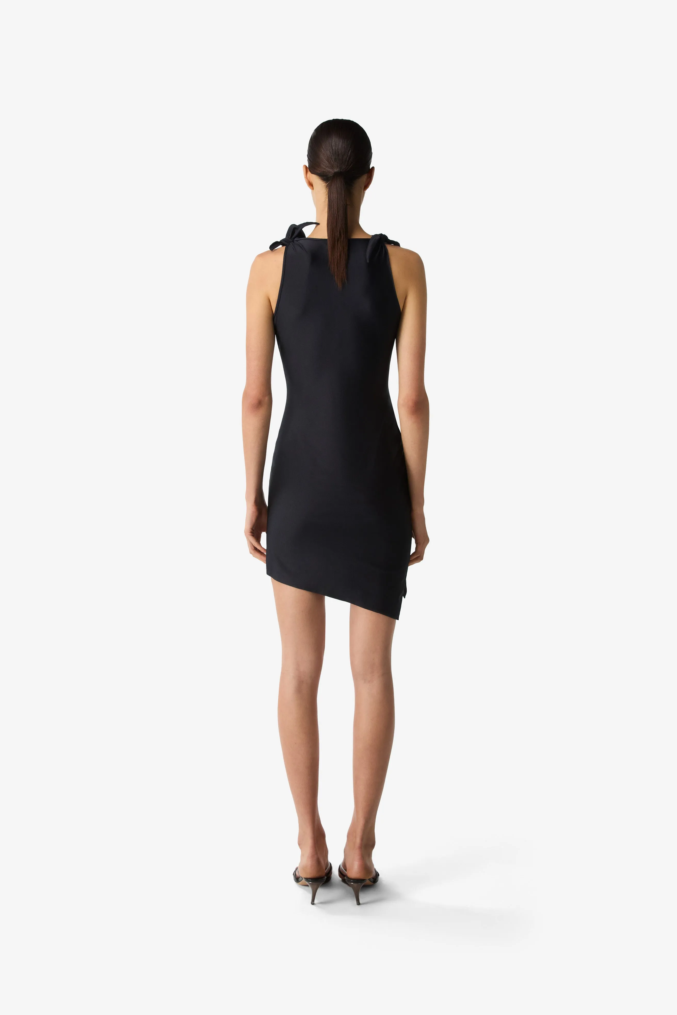 Asymmetric Flower Mini Dress