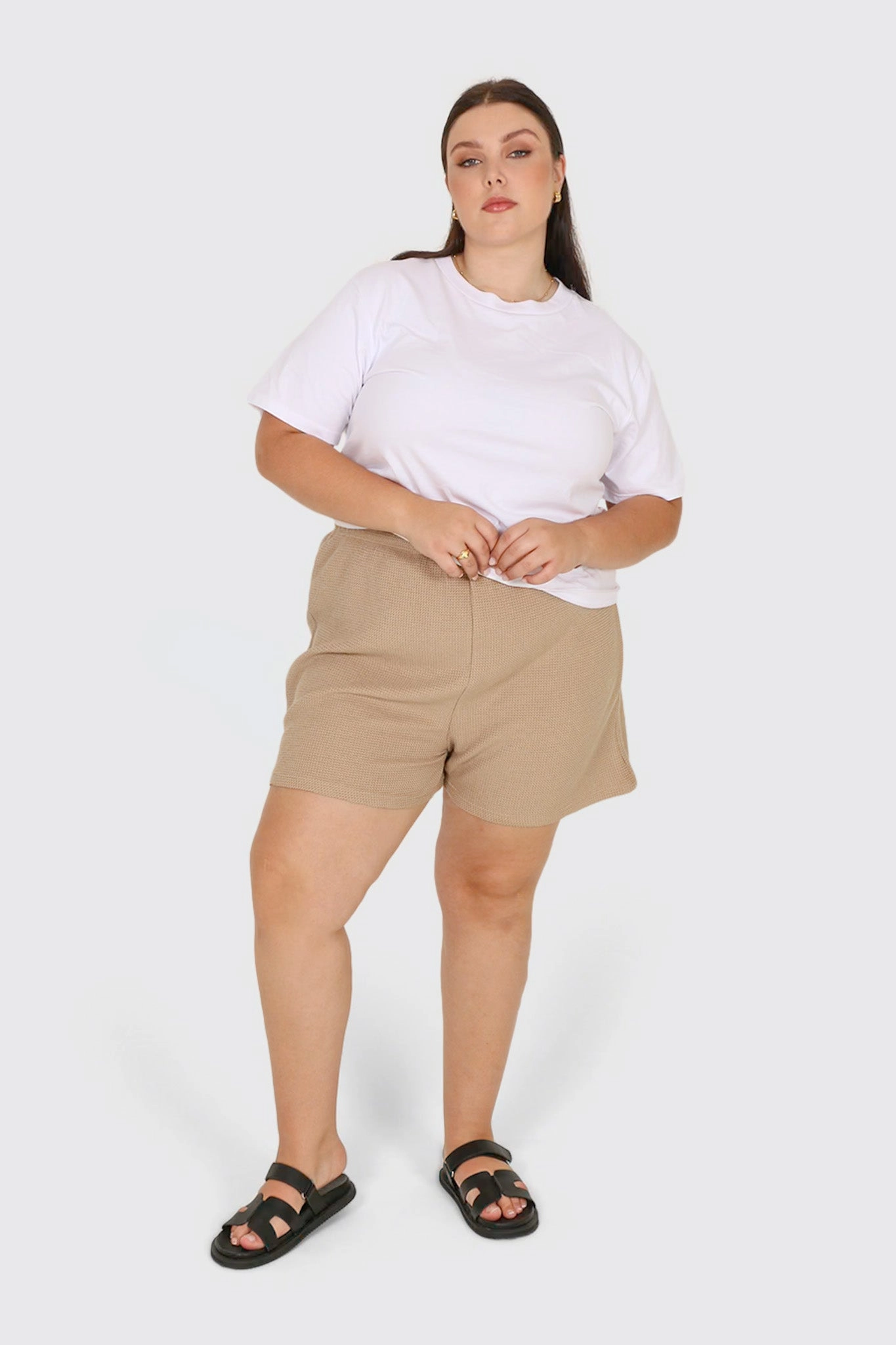 CAPRI WAFFLE SHORTS BISCUIT