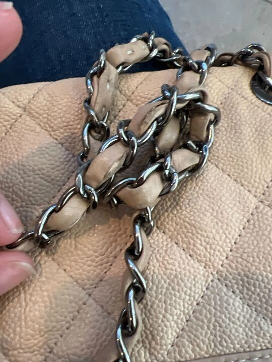 CHANEL Beige French Riviera Flap Bag
