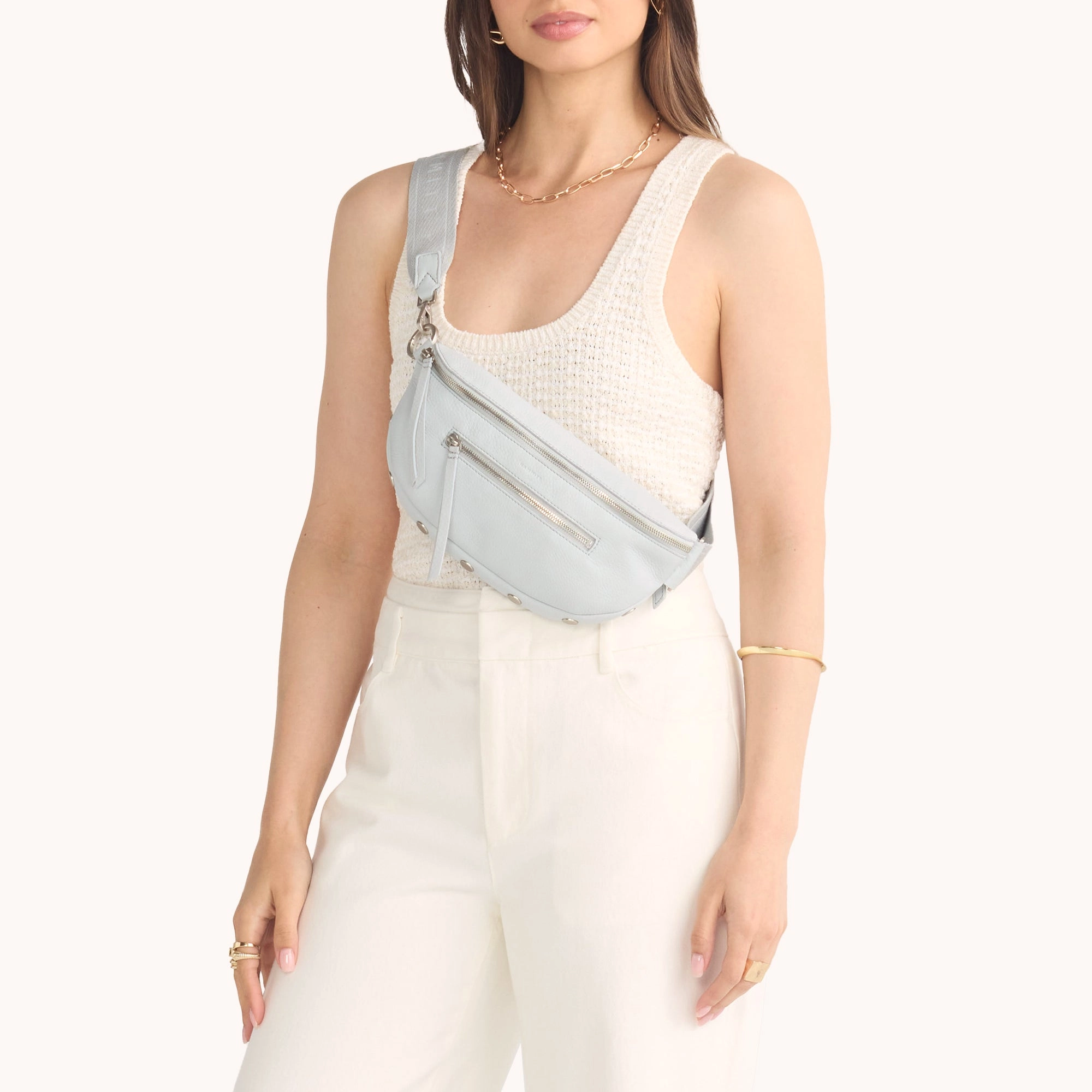 Charles Crossbody | Bluebird/Brushed Silver | Med