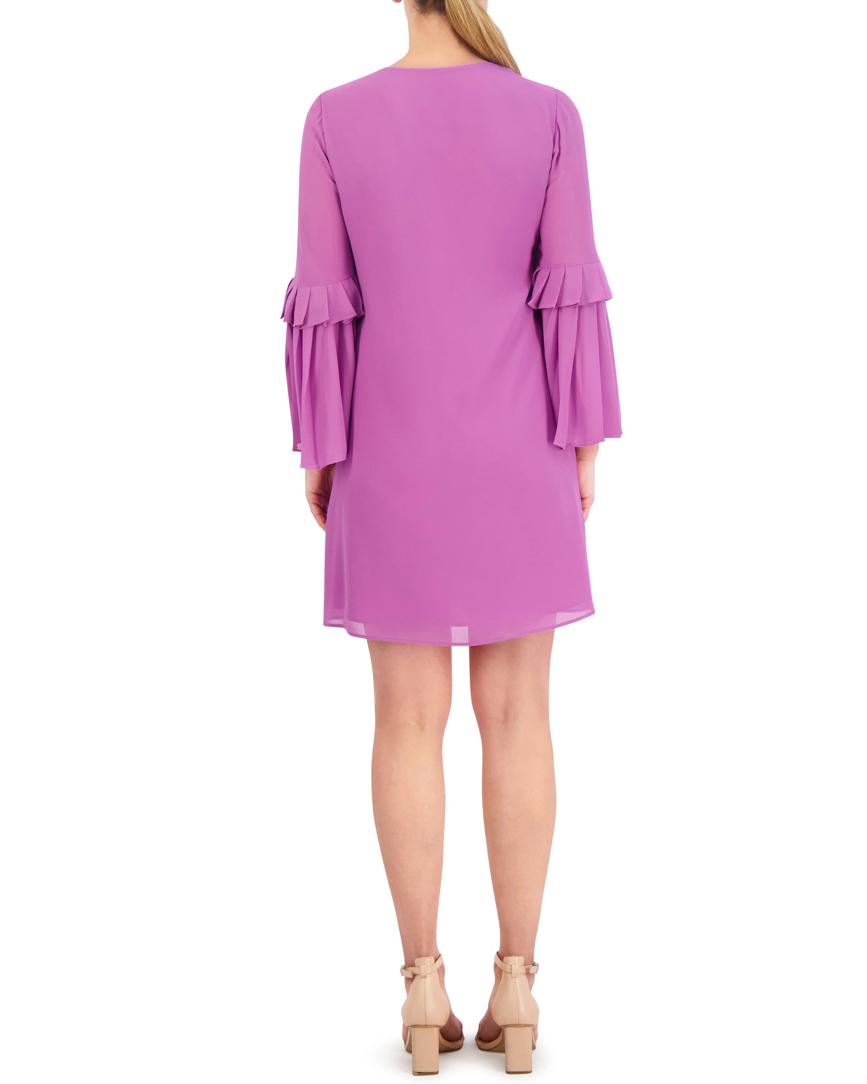 Chiffon Bell-Sleeve Minidress