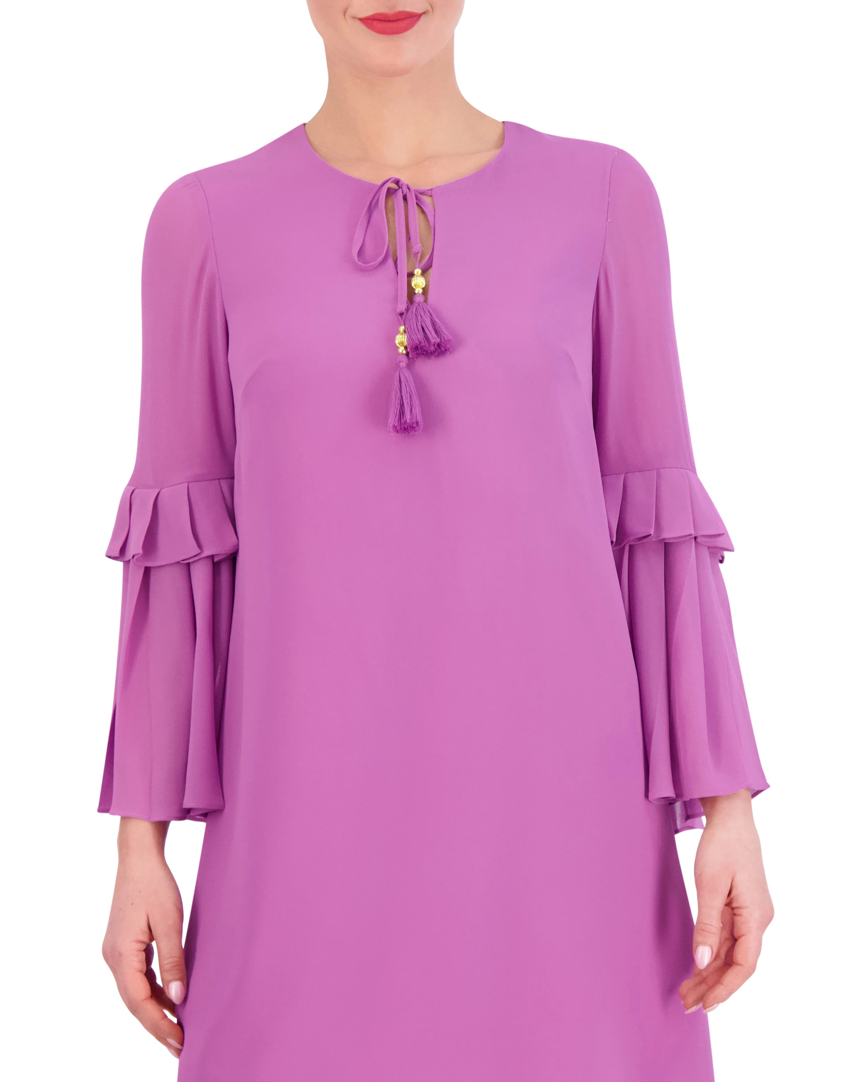 Chiffon Bell-Sleeve Minidress