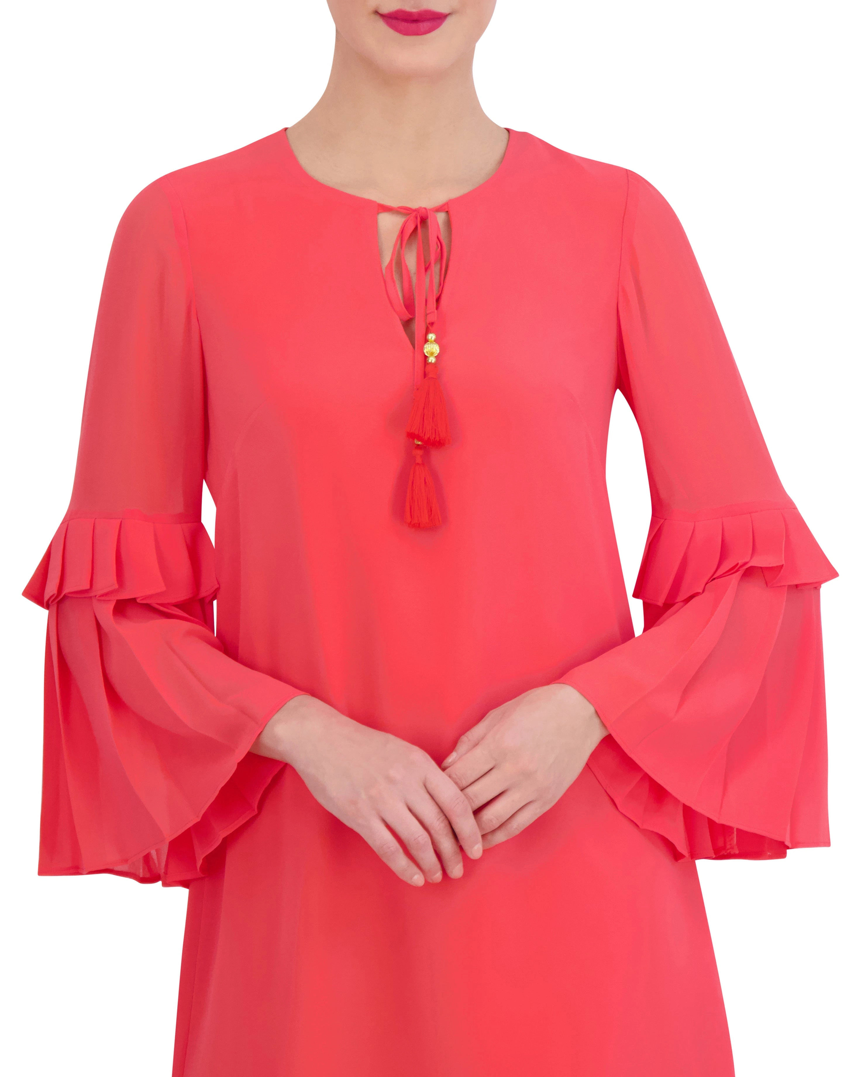 Chiffon Bell-Sleeve Minidress