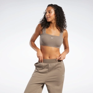 Classics Ribbed Bra Trek Grey