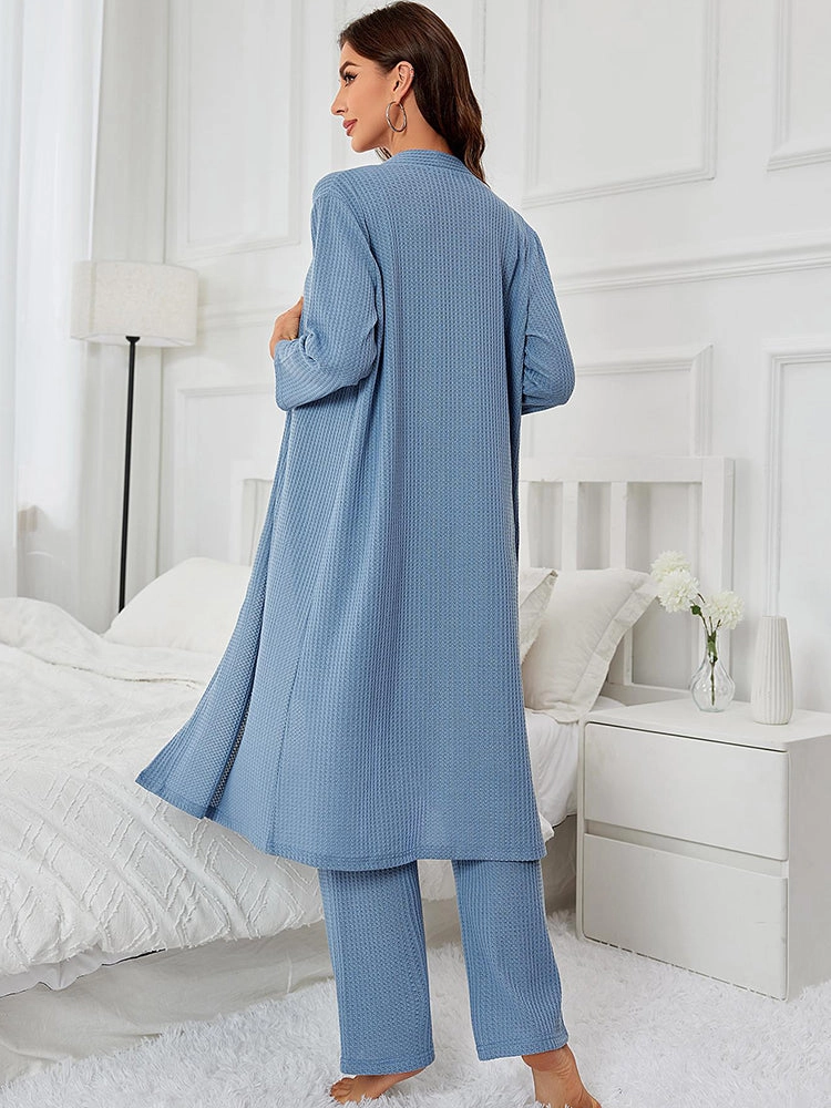 Cozy 3-Piece Waffle Knit Pajama Set