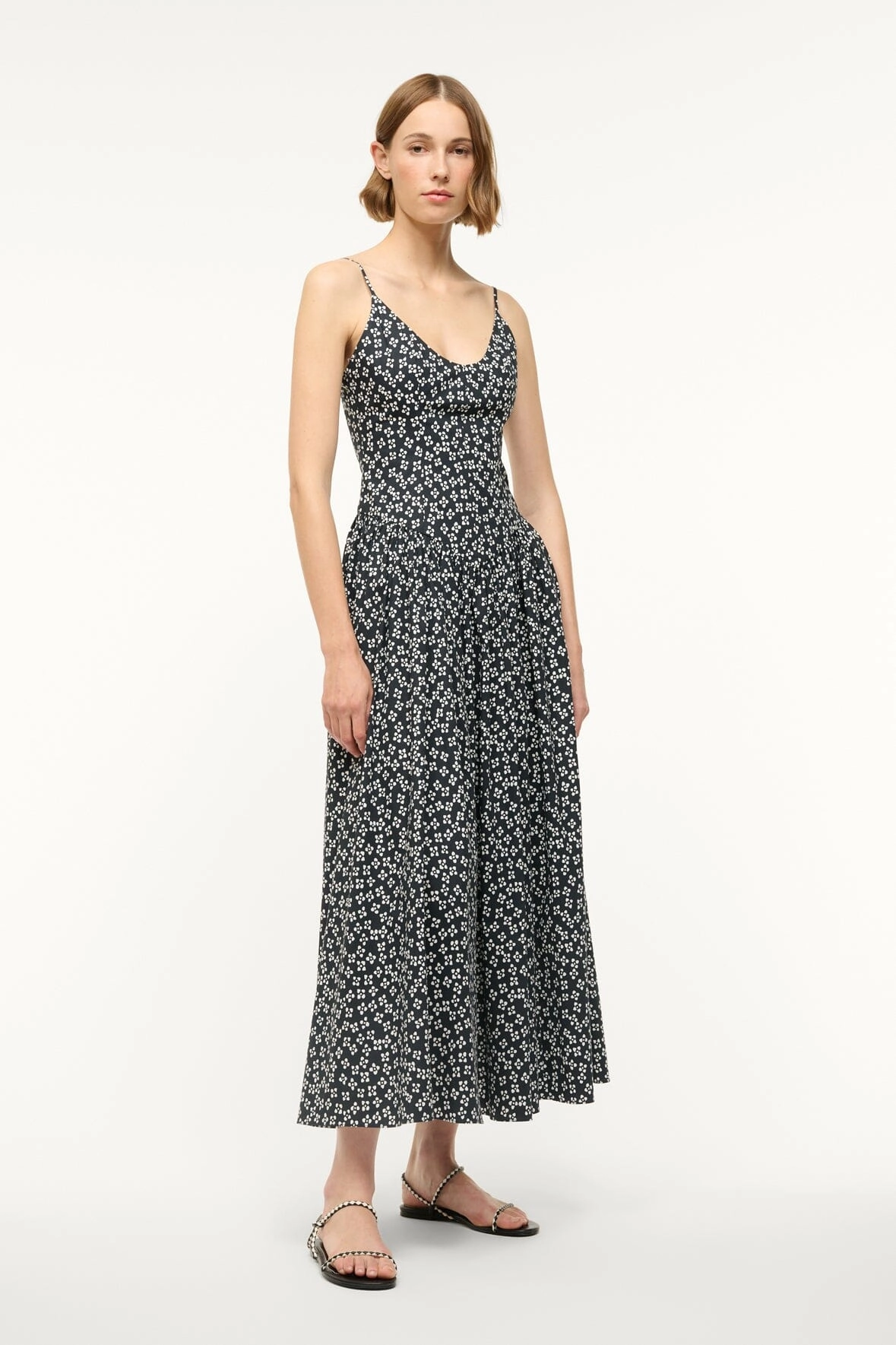 DENA DRESS | BLACK WOODBLOCK FLORAL