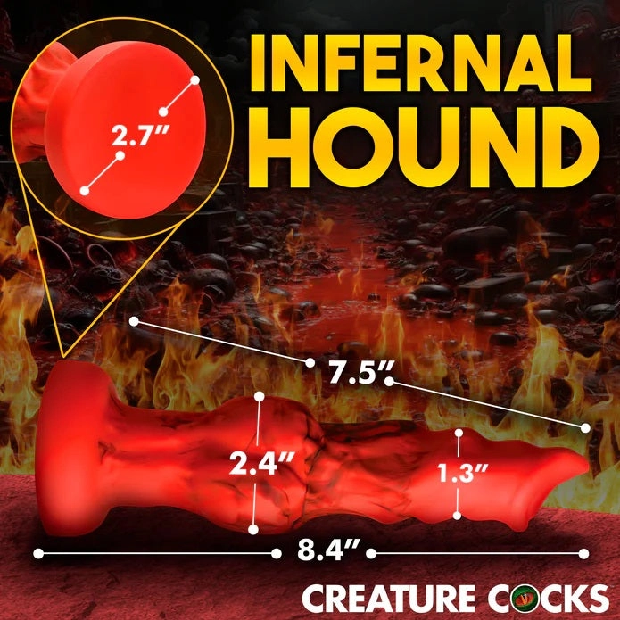 FIRE HOUND RED SILICONE DILDO - MEDIUM