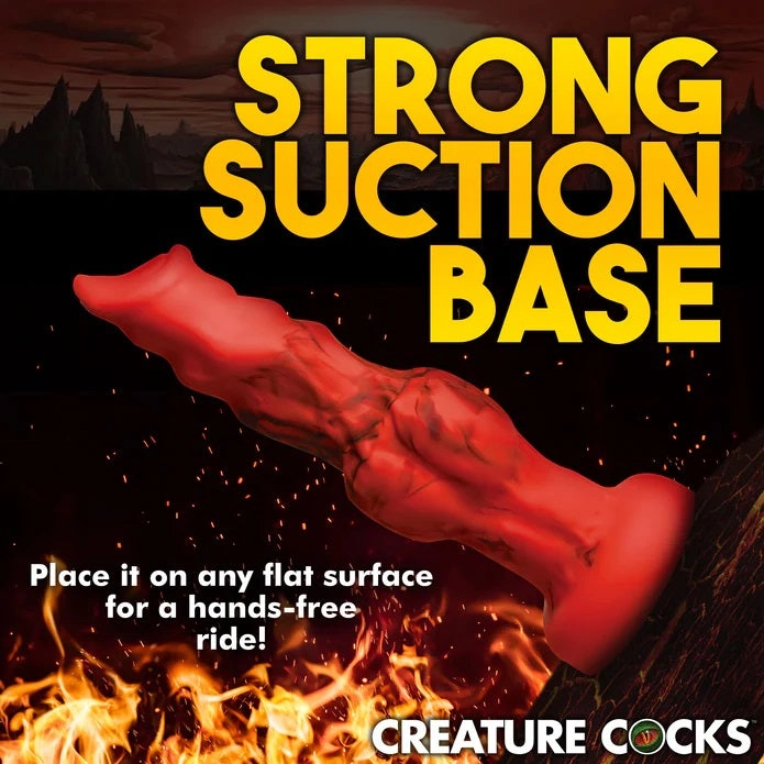 FIRE HOUND RED SILICONE DILDO - MEDIUM