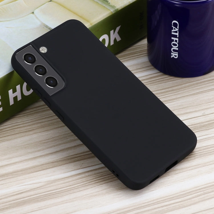 For Samsung Galaxy S22 5G Pure Color Liquid Silicone Shockproof Full Coverage Phone