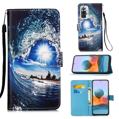 For Xiaomi Redmi Note 10 Pro / Note 10 Pro Max Colored Drawing Pattern Plain Weave Horizontal Flip