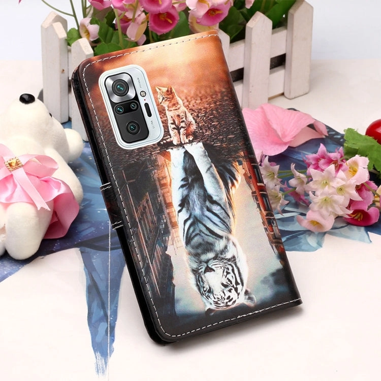 For Xiaomi Redmi Note 10 Pro / Note 10 Pro Max Colored Drawing Pattern Plain Weave Horizontal Flip