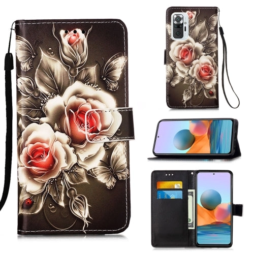 For Xiaomi Redmi Note 10 Pro / Note 10 Pro Max Colored Drawing Pattern Plain Weave Horizontal Flip
