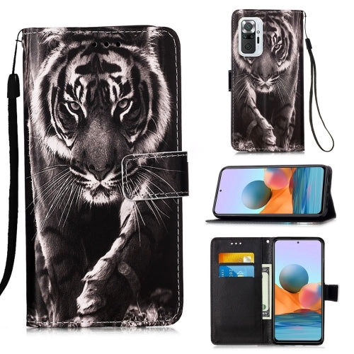 For Xiaomi Redmi Note 10 Pro / Note 10 Pro Max Colored Drawing Pattern Plain Weave Horizontal Flip