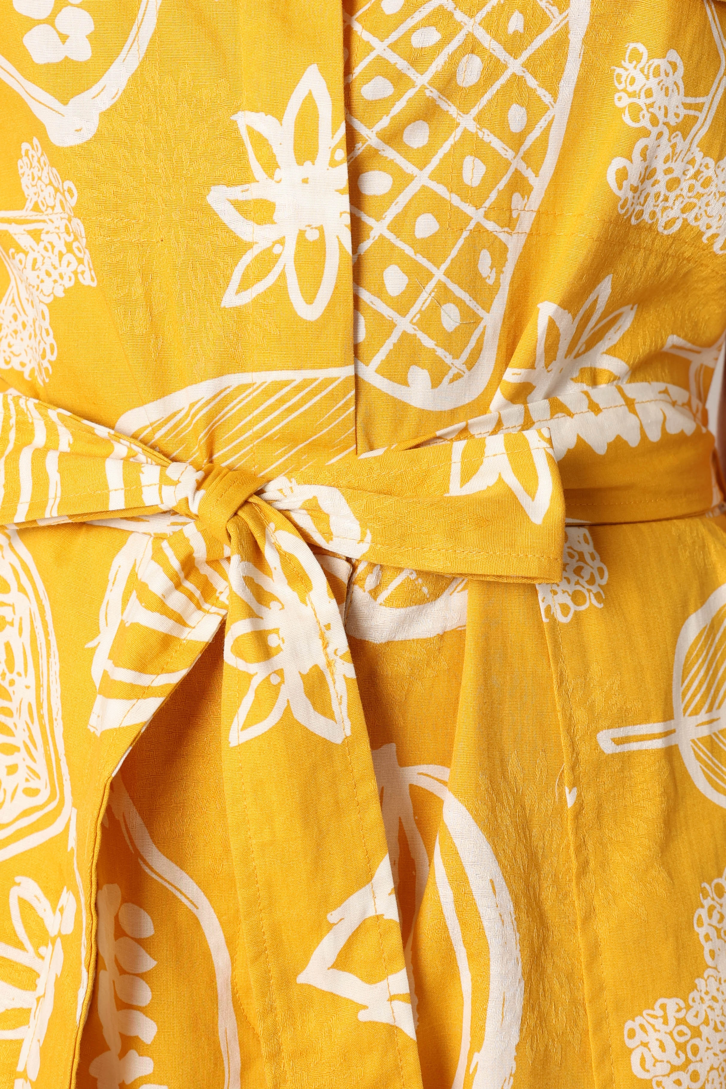 Georgina Tie Waist Playsuit - Yellow