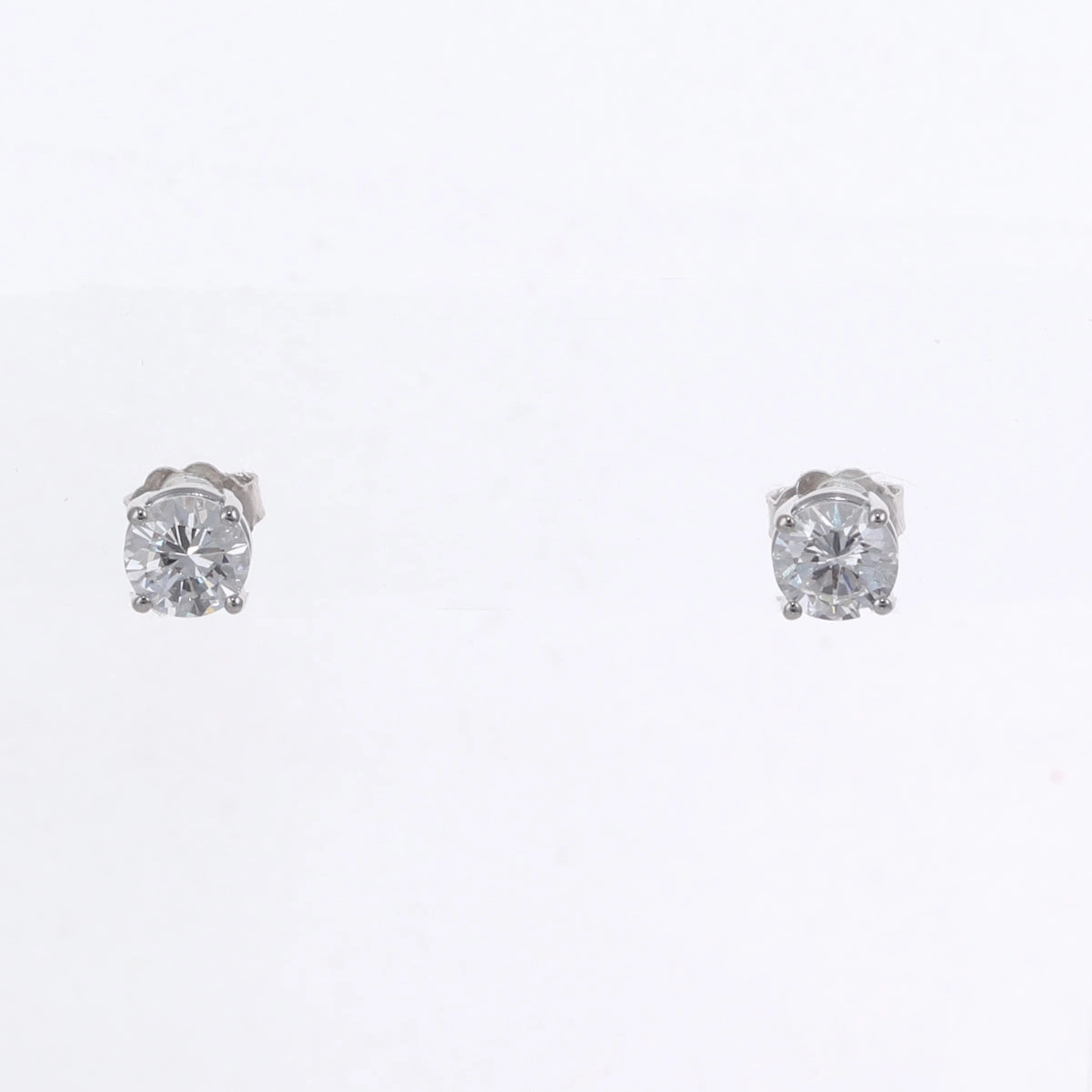 GIA 1.41ct Round Brilliant D SI1 Diamond 14k White Gold Stud Earrings