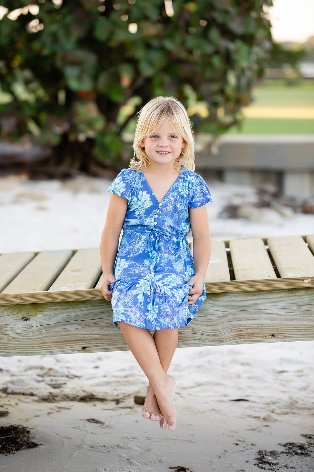 Girl's Rosie Dress / Ocean