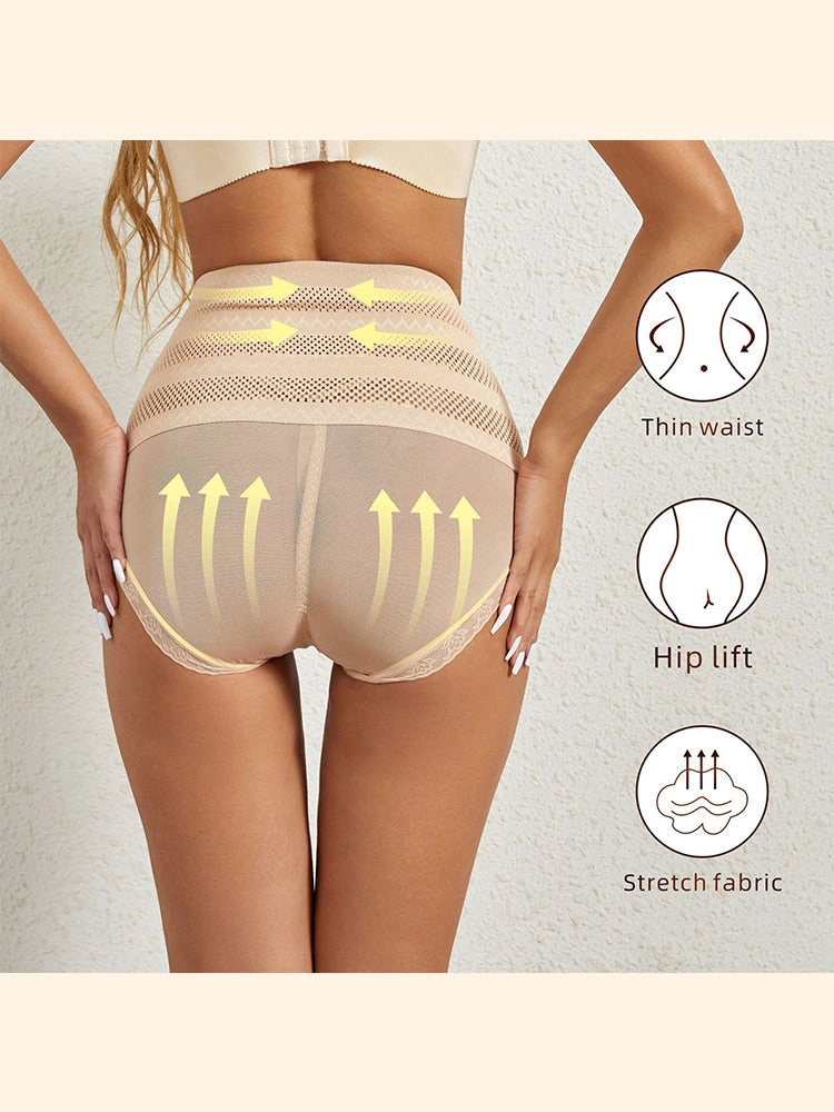 High-Waist Mesh Breathable Tummy Control Shaper Shorts