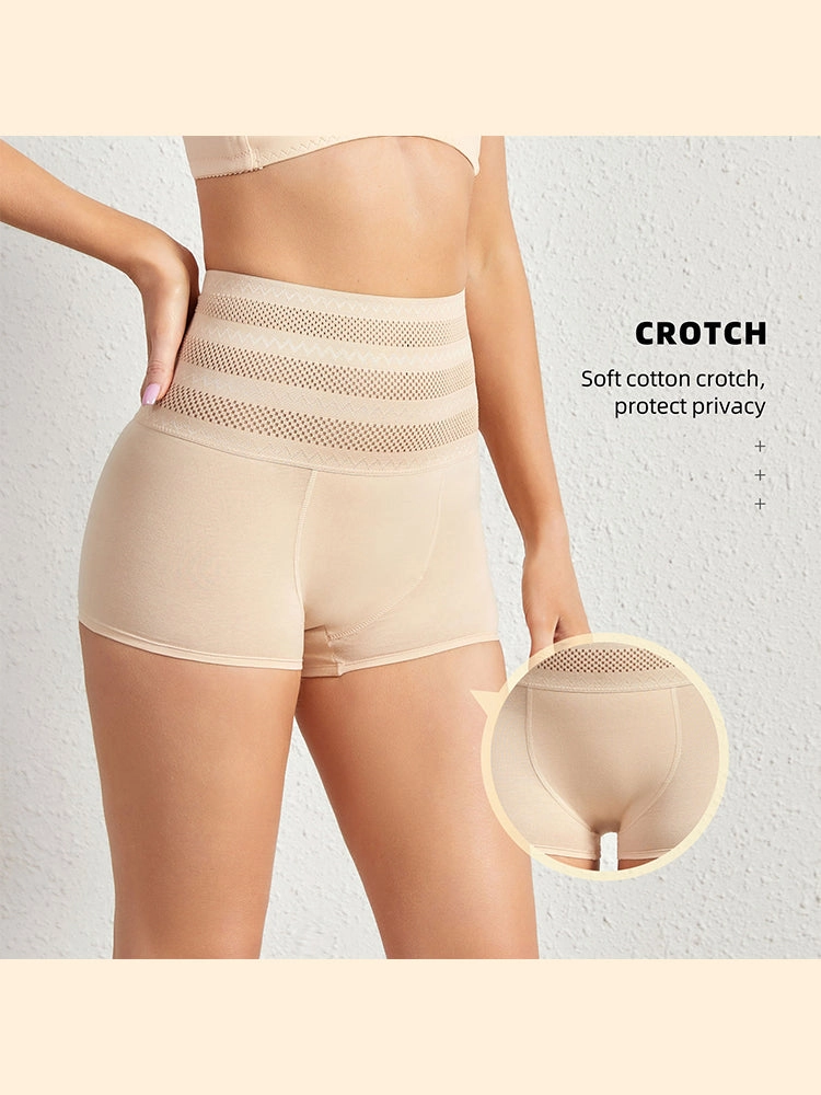 High-Waist Mesh Breathable Tummy Control Shaper Shorts