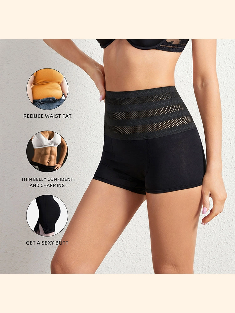 High-Waist Mesh Breathable Tummy Control Shaper Shorts