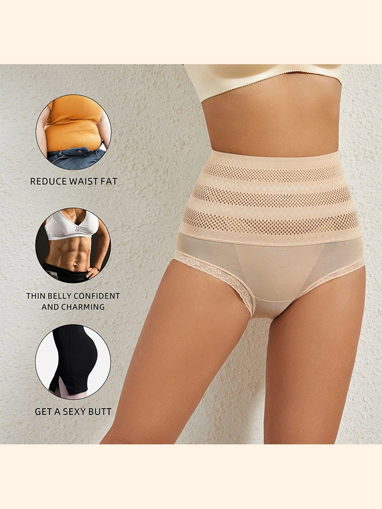High-Waist Mesh Breathable Tummy Control Shaper Shorts