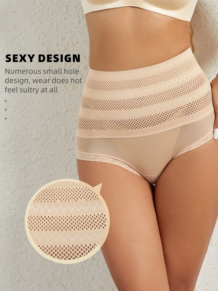 High-Waist Mesh Breathable Tummy Control Shaper Shorts