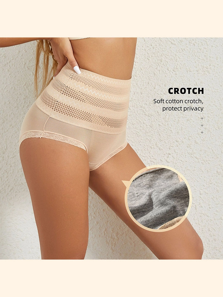 High-Waist Mesh Breathable Tummy Control Shaper Shorts