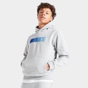 Hoodrich Junior Boys Tone V2 Pullover Hoodie Heather Grey / Blues