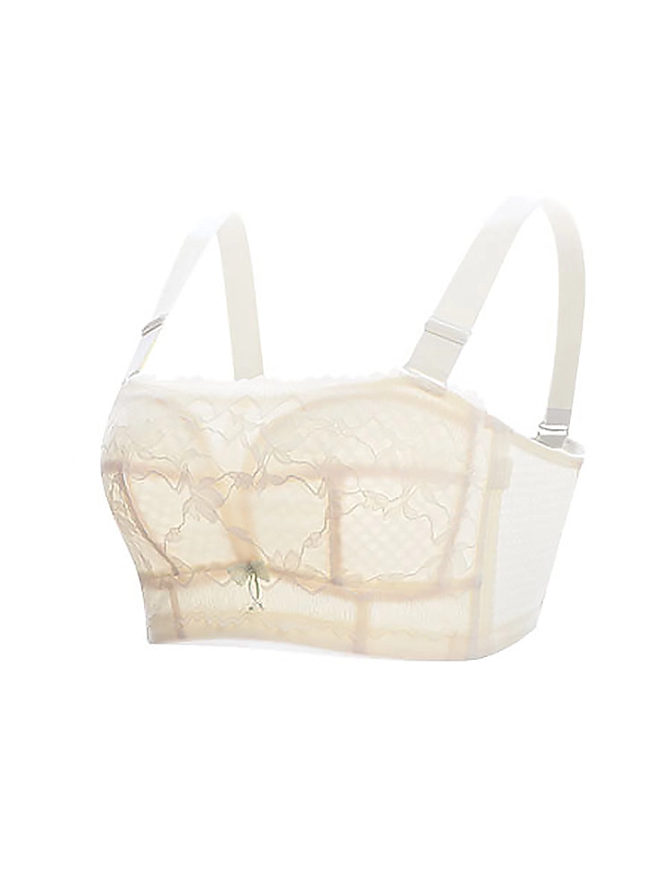 Lace Bandeau Strapless Wireless Bras for Women