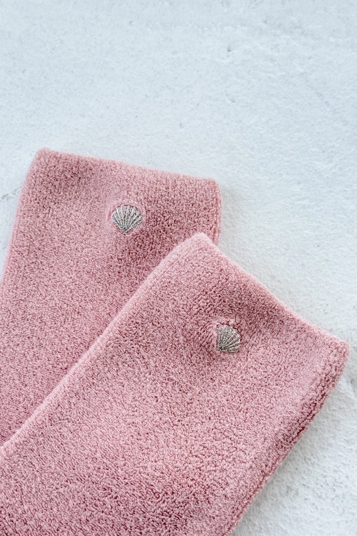 Le Bon Shoppe Cloud Embroidered Pink Rose Shell Socks