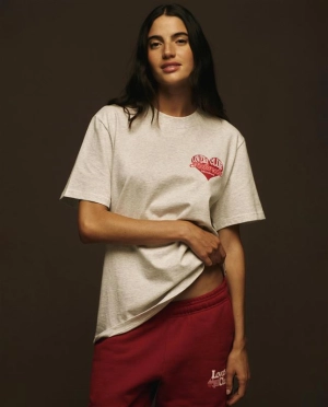 Lovers Club Short Sleeve Oversized T-shirt - Light Grey Melange