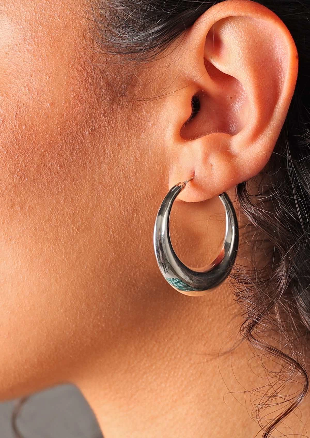 Luna Hoops Silver Earrings