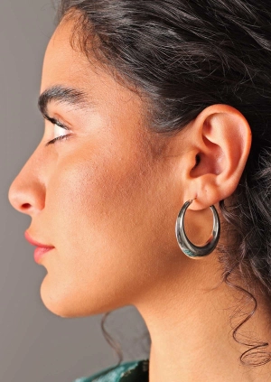 Luna Hoops Silver Earrings