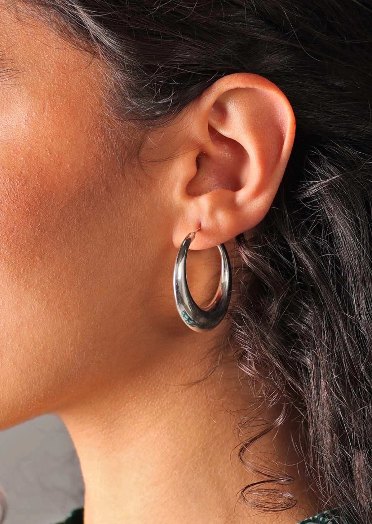 Luna Hoops Silver Earrings